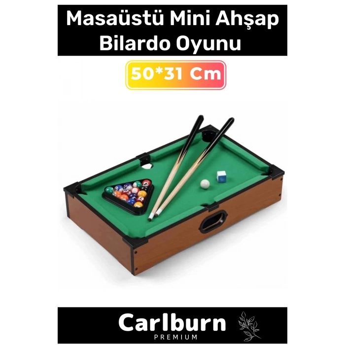Özel Üretim Portatif Taşınabilir Dayanıklı Mini Masa Üstü Ahşap Bilardo Oyunu 50*31 Cm