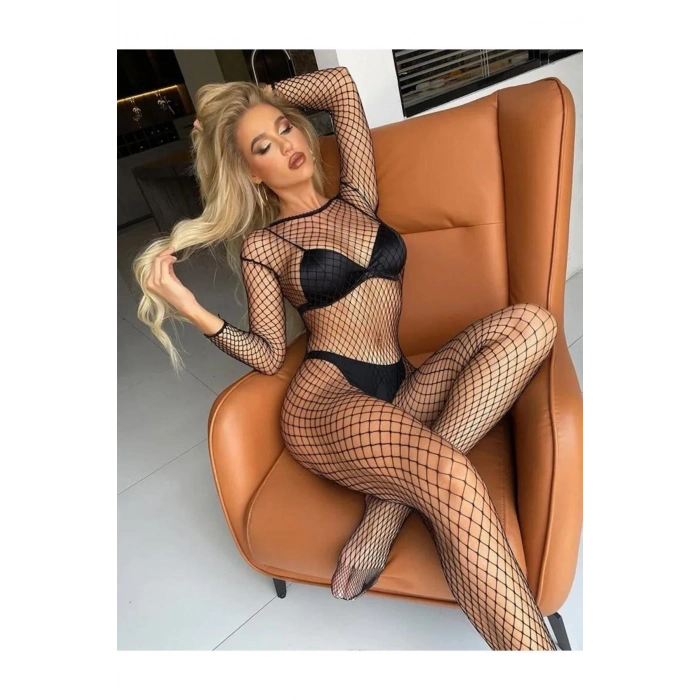 Yeni Sezon Özel Bölgesi Açık Kadın Şık Rahat Fantezi File Siyah Kadın Vücut Çorabı