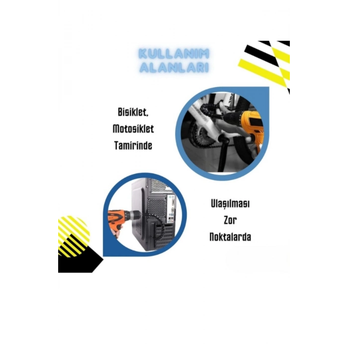 Özel Üretim 360 Derece Bükülebilen Manuel Tornavida Uyumlu Esnek Şaftlı 10 Parça Tornavida Ucu Seti