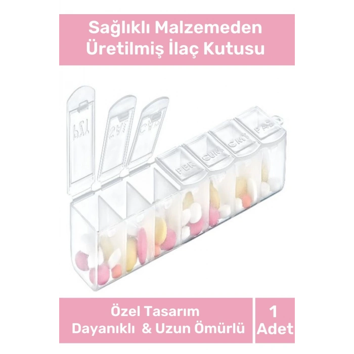 Özel Üretim Sağlık Dostu Abs Plastik Haftalık Günlük 7 Bölmeli İlaç Hap Kutusu