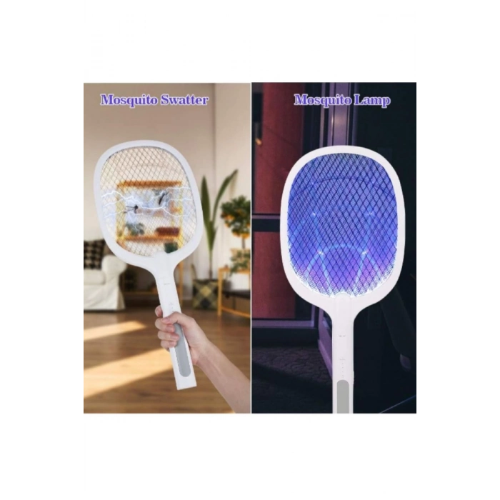 Özel Üretim Uzun Ömürlü Batarya Pratik Etkili 1200 mAh Şarjlı UV Masa Üstü Sivrisinek Öldürücü Raket