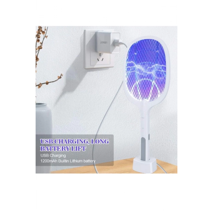 Özel Üretim Uzun Ömürlü Batarya Pratik Etkili 1200 mAh Şarjlı UV Masa Üstü Sivrisinek Öldürücü Raket