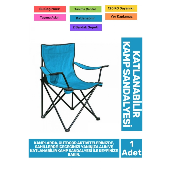 Su Geçirmez 120 Kg Dayanıklı Çantalı Katlanabilir Taşıma Askılı Balıkçı Piknik Kamp Sandalyesi