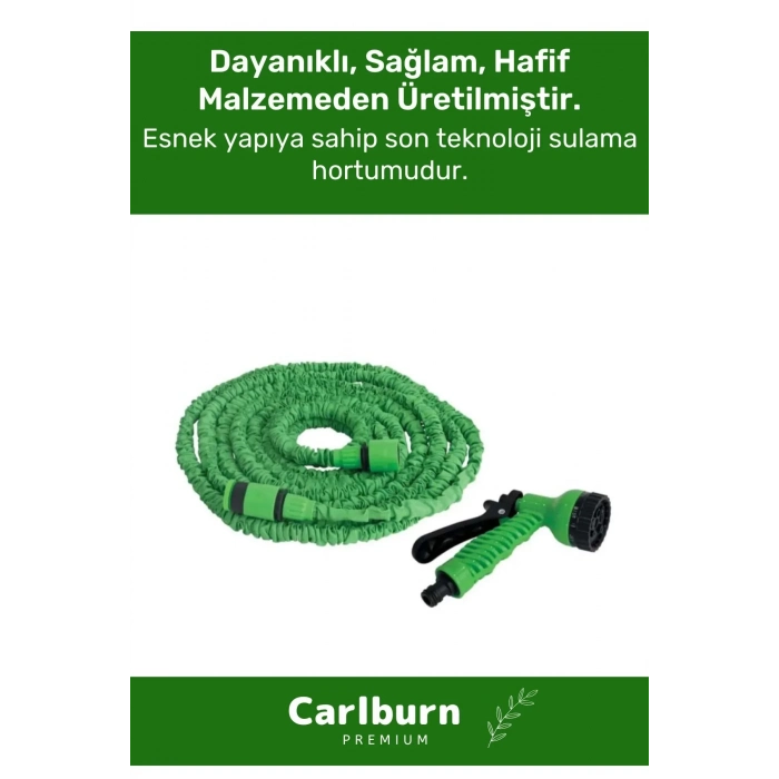 Premium Dolaşmaz Kırılmaz 7 Kademe Uzayan Bahçe Sulama Araç Yıkama Tabancalı 30 Metre Sihirli Hortum