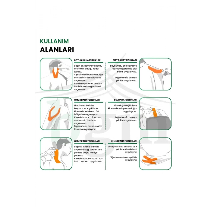Hızlı Etkili Büyük Boy Kas Eklem Bel Bacak Kol Boyun Sırt Omuz Karın Kalça Ağrı Isı Bandı 5cmx5m