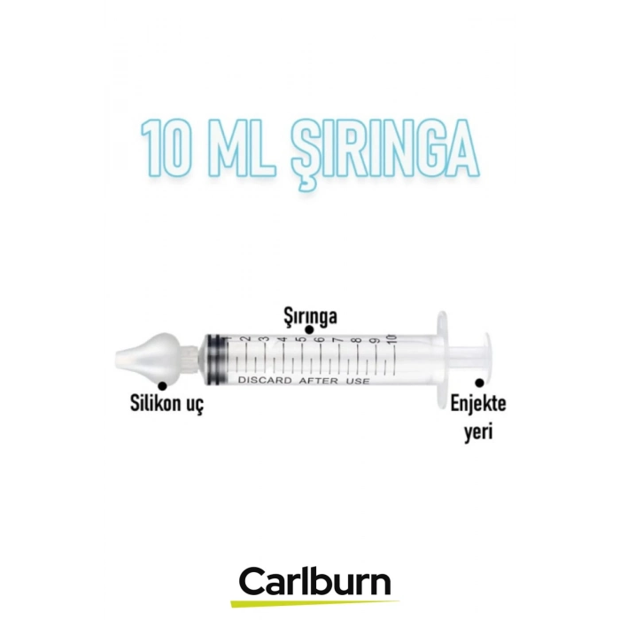 Silikon Uçlu 10ml Kapasiteli 12 cm Uzunluk 2li Bebek Burun Temizleme Şırıngası Aspiratörü