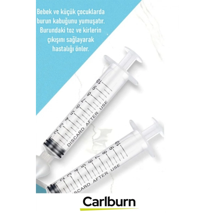 Silikon Uçlu 10ml Kapasiteli 12 cm Uzunluk 2li Bebek Burun Temizleme Şırıngası Aspiratörü