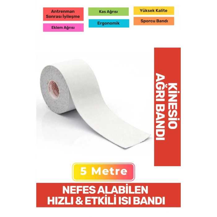 Hızlı Etkili Büyük Boy Kas Eklem Bel Bacak Kol Boyun Sırt Omuz Karın Kalça Ağrı Isı Bandı 5cmx5m