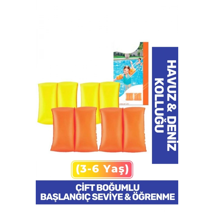 Özel Üretim Başlangıç Seviye Çift Boğumlu 3-6 Yaş Çocuk Deniz Havuz Yüzme Öğrenme Şişme Kolluğu