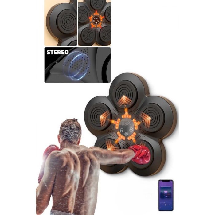 Özel Üretim Rgb Müzikli Bluetooth Hoparlör Genç Yetişkin Boks Egzersiz Müzikli Boks Makinesi