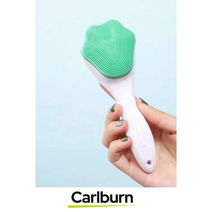 Özel Üretim Ergonomik Asılabilir Saplı Hassas İpeksi Doku Cilt Makyaj Temizleme Peeling Fırçası