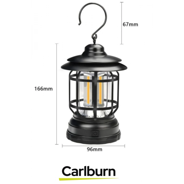 Özel Üretim 2 Kademeli 500 Lümen Enerji Tasarruflu Dekoratif 3 COB Retro LED Kamp Lambası