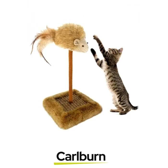 Premium Tırnak Törpüleme 14x14cm En 26cm Yükseklik Dayanıklı Sesli Oyuncaklı Kedi Tırmalama Tahtası