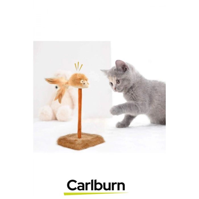 Premium Tırnak Törpüleme 14x14cm En 26cm Yükseklik Dayanıklı Sesli Oyuncaklı Kedi Tırmalama Tahtası