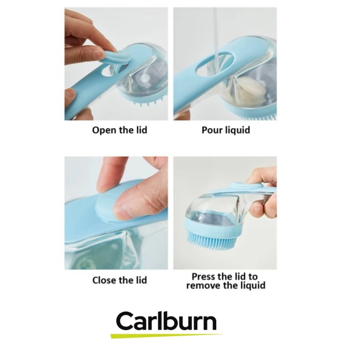 Sıvı Hazneli Şampuan Sabun Silikon Banyo Masaj Yapan Evcil Hayvan Kedi Köpek Tarağı