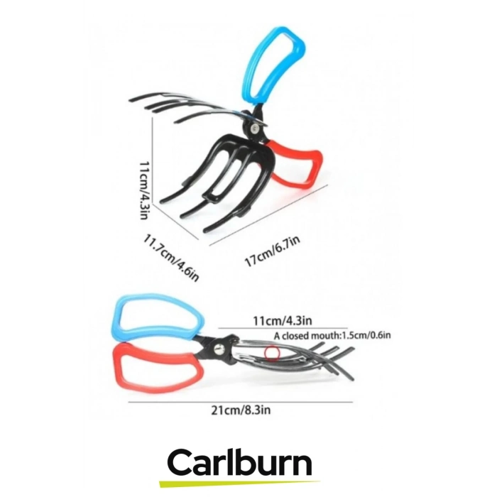Özel Üretim Ergonomik Saplı Hafif Kaymayı Engelleyen 3 Pençeli 11 cm Balık Sabitleyici Maşa