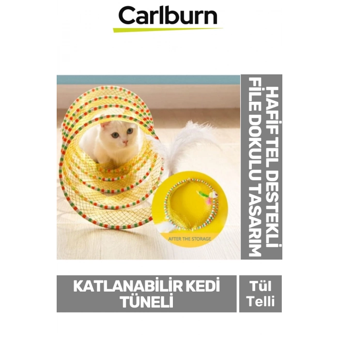 Özel Üretim Tel Destekli Yer Kaplamaz Taşınabilir Kolay Katlanabilir Oyun Kedi File Tüneli
