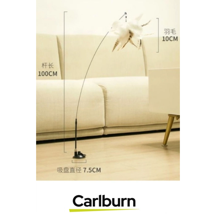 Premium İnteraktif Sabitlenebilen Tırmalama Yakalama İtme Vantuzlu Tüylü Zilli Kedi Oyun Oltası