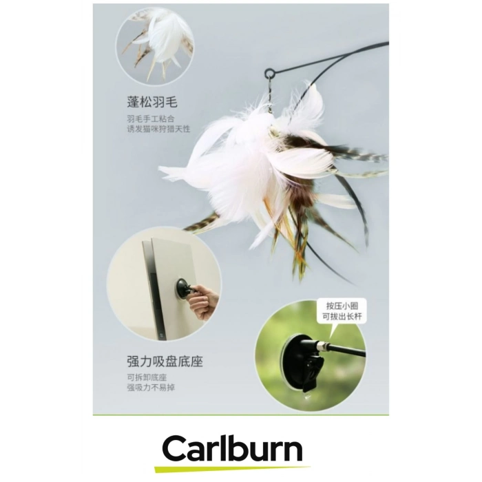 Premium İnteraktif Sabitlenebilen Tırmalama Yakalama İtme Vantuzlu Tüylü Zilli Kedi Oyun Oltası