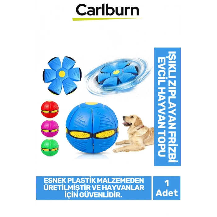 Özel Üretim İnteraktif Fiziksel Zihinsel Aktivite Sağlayan Işıklı Zıplayan Frizbi Evcil Hayvan Topu