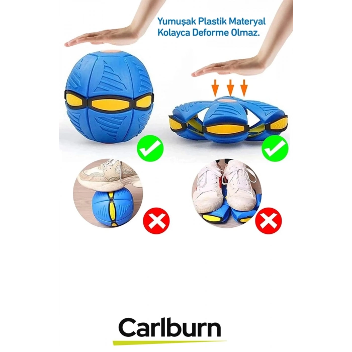 Özel Üretim İnteraktif Fiziksel Zihinsel Aktivite Sağlayan Işıklı Zıplayan Frizbi Evcil Hayvan Topu