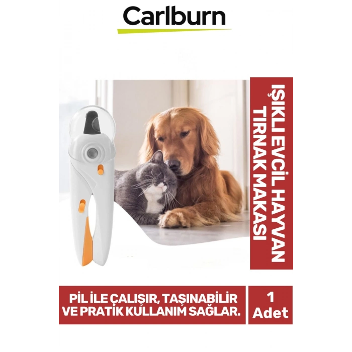 Özel Üretim Pilli Taşınabilir Törpülü Ergonomik Led Işıklı Evcil Hayvan Kedi Köpek Kuş Tırnak Makası