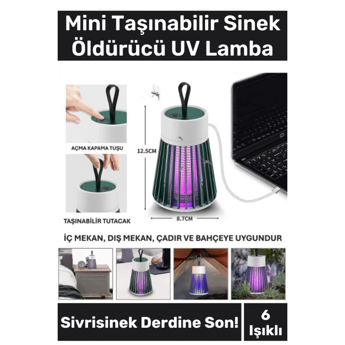 Premium Sessiz Yükseltmiş Güç 6 Uv Işık Elektrikli Uv Sinek Sivrisinek Haşere Öldürücü Lamba