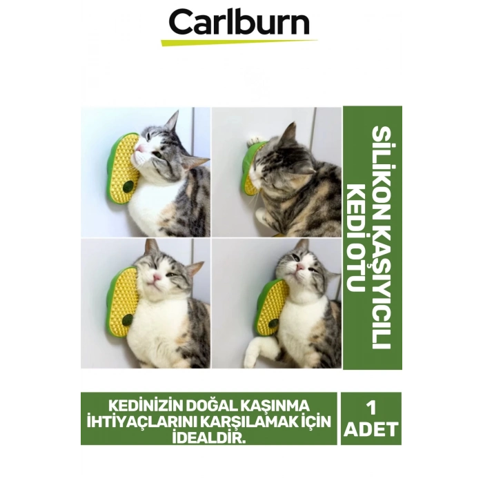 Premium Seri Yumuşak Çıkıntılı Yapı Yapışkanlı Silikon Kaşıyıcılı Kedi Otu