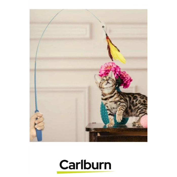 Özel Üretim Dayanıklı Bükülebilir Avcılık İçgüdüsü Teleskopik Zilli Tüylü Kedi Oyuncağı