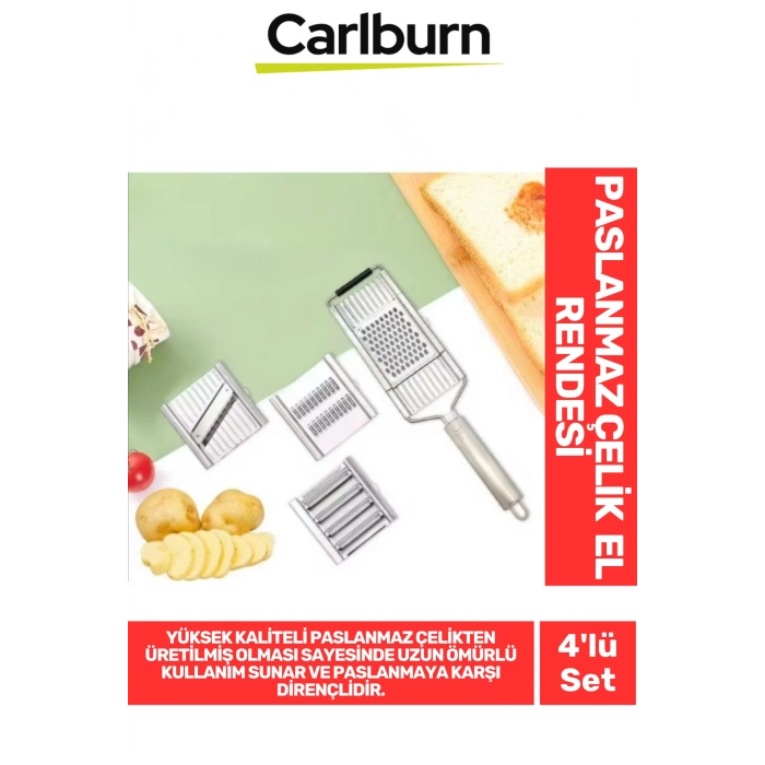 Özel Üretim Tutma Saplı Ergonomik Meyve Sebze Yüksek Kaliteli Paslanmaz Çelik 4lü Set El Rendesi