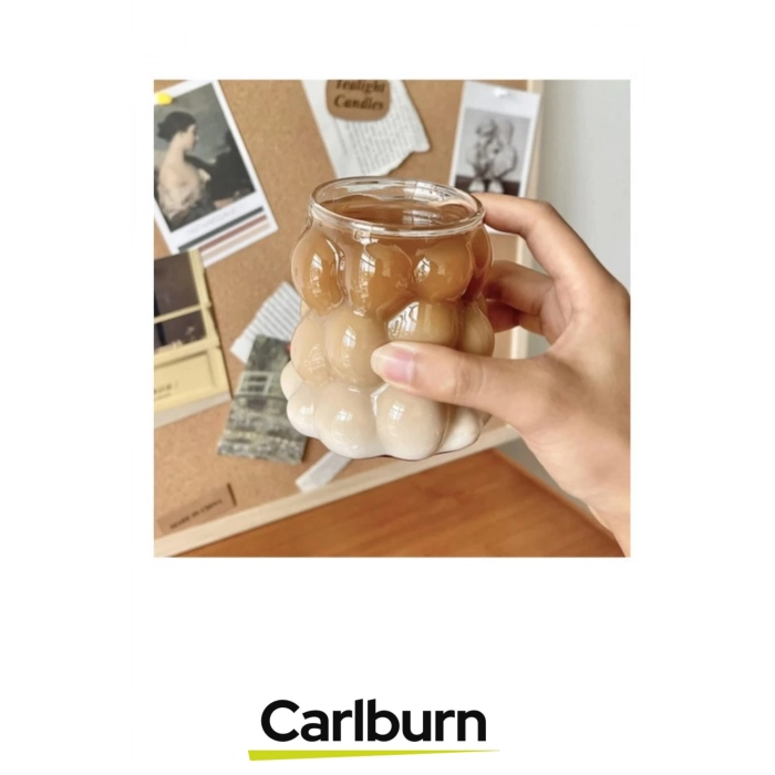 Özel Üretim Şeffaf İnce Isıya Karşı Dirençli Çay Kahve Su Dayanıklı Borosilikat Bubble Bardak