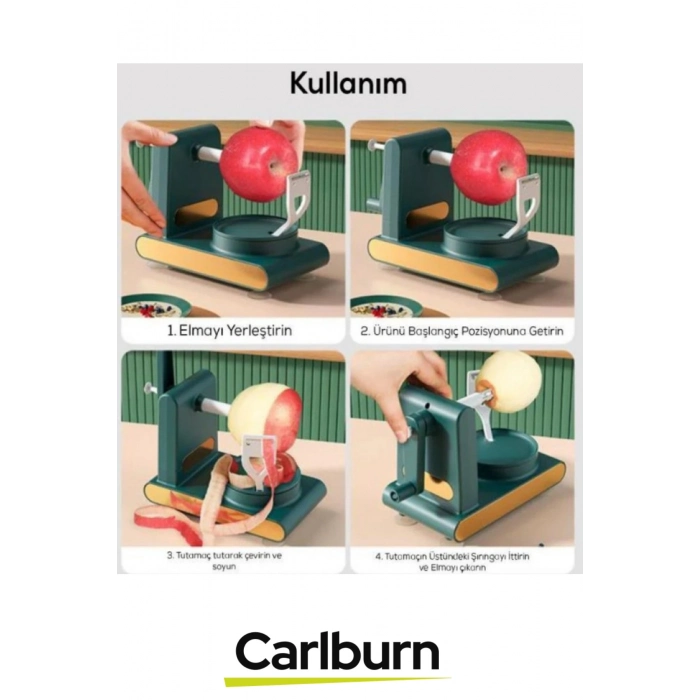 Özel Üretim Ergonomik Yapılı Pratik Vakumlu Kaymaz Meyve Sebze Soyma Makinesi