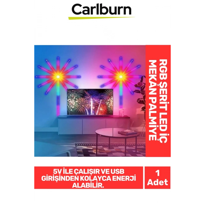 Özel Üretim IP20 Koruma 5V Usb Giriş Yapıştırılabilen RGB Şerit LED İç Mekan Palmiye Aydınlatma