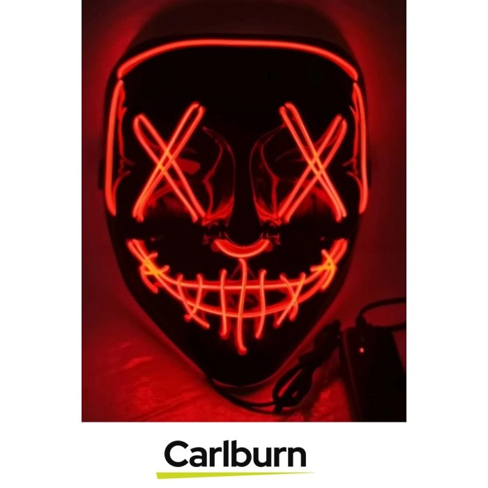 Özel Tasarım Pilli Dayanıklı Rahat Hafif 3 Modlu Uzun Süre Güçlü LED Işıklı Turuncu Maske 1 Adet