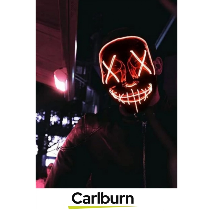 Özel Tasarım Pilli Dayanıklı Rahat Hafif 3 Modlu Uzun Süre Güçlü LED Işıklı Turuncu Maske 1 Adet