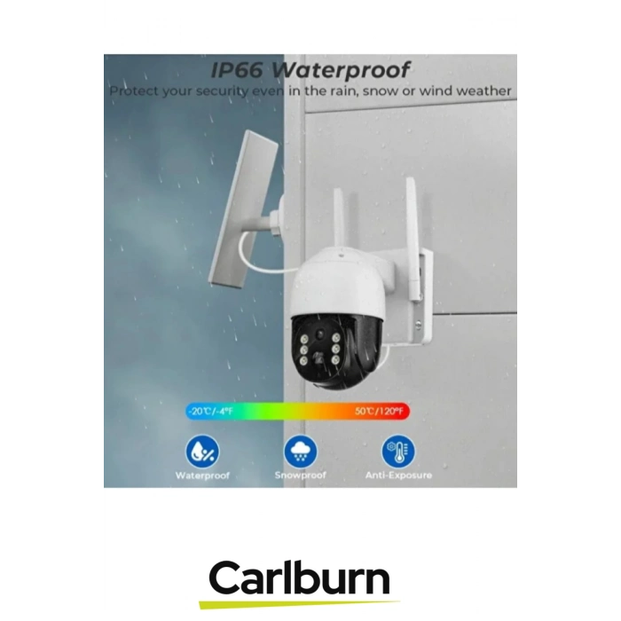 360° Dönen PTZ Kontrol Hareket Algılama Teknolojisi 8000 mAh Güneş Enerji Dış Mekan Güvenlik Kamera