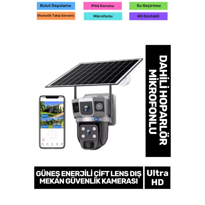 Online CCTV PTZ Kontrol Hareket Algılama Teknoloji 8000 mAh Güneş Enerji Dış Mekan Güvenlik Kamera