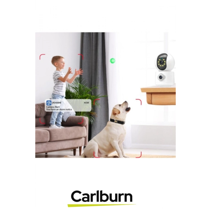 Hareket Algılama Özellikli Çift Yönlü Ses Bulut Depolama 2 MP+2 MP Çift Lensli İç Mekan Wi-Fi Kamera