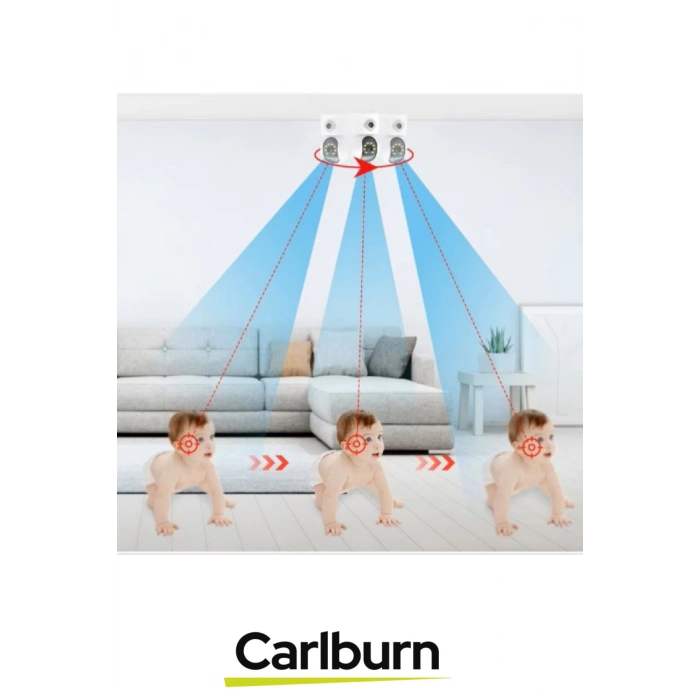 Hareket Algılama Özellikli Çift Yönlü Ses Bulut Depolama 2 MP+2 MP Çift Lensli İç Mekan Wi-Fi Kamera