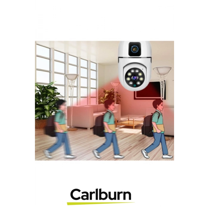 360° Panoramik Görüş 4K Full HD Çift Lensli E27 Duy Girişli 8 MP Kablosuz Ampul Kamera