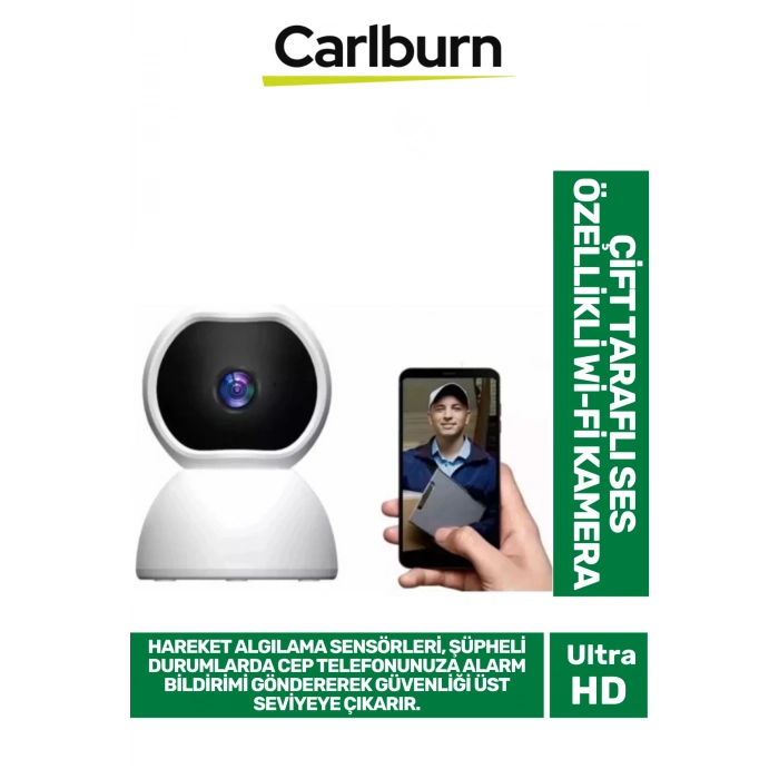 Dahili Mikrofon Hoparlör Gece Görüşlü Yüksek Çözünürlüklü Çift Taraflı Ses Özellikli Wi-Fi Kamera