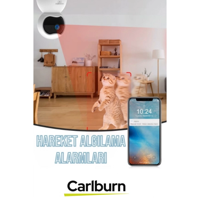 Dahili Mikrofon Hoparlör Gece Görüşlü Yüksek Çözünürlüklü Çift Taraflı Ses Özellikli Wi-Fi Kamera