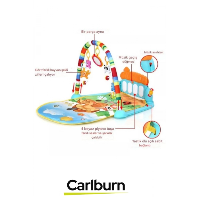 Özel Üretim Yumuşak Zemin Asılabilir Oyuncak Alanı Pilli Bebek Çocuk Piyanolu Mantar Oyun Halısı