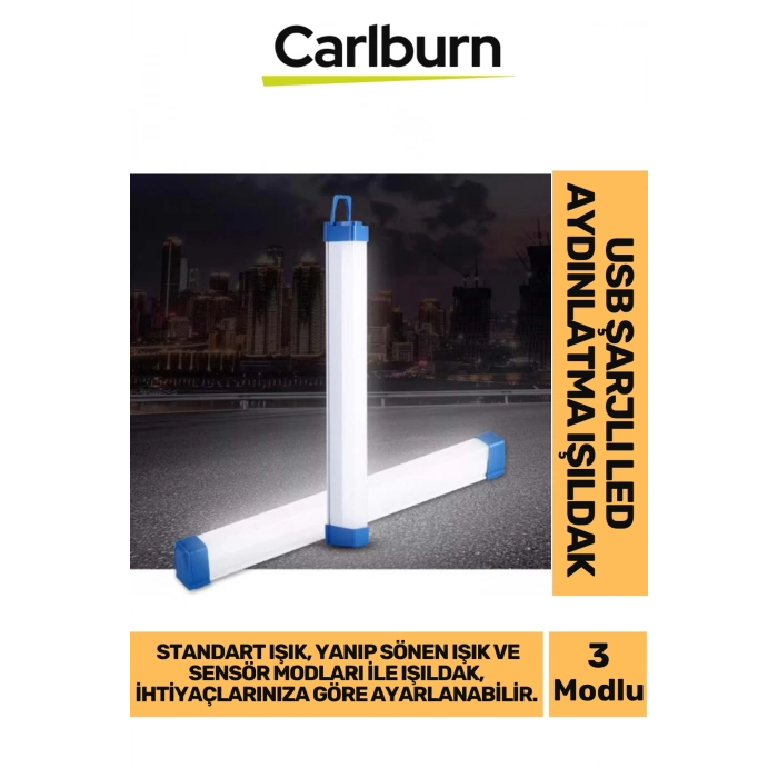 60000 Saat Ömür Mıknatıslı 120° Sensör Algılama USB Şarjlı LED Aydınlatma Işıldak 3 Farklı Işık Modu