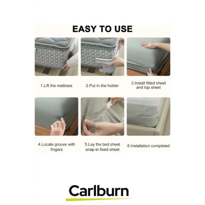 Özel Üretim Kaymaz Pratik Nevresim Yorgan Kılıfı Çarşaf Tutucu Sabitleyici Aparat Organizer 4lü Set