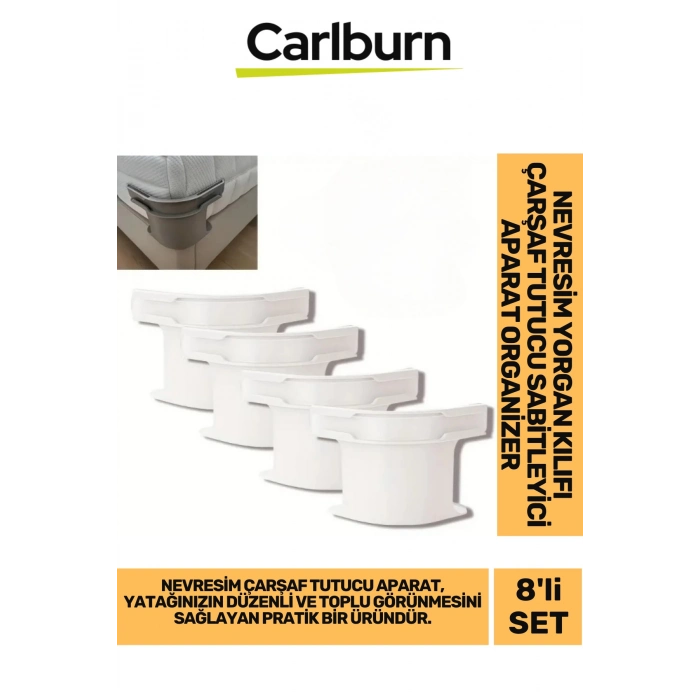 Özel Üretim Kaymaz Pratik Nevresim Yorgan Kılıfı Çarşaf Tutucu Sabitleyici Aparat Organizer 8li Set
