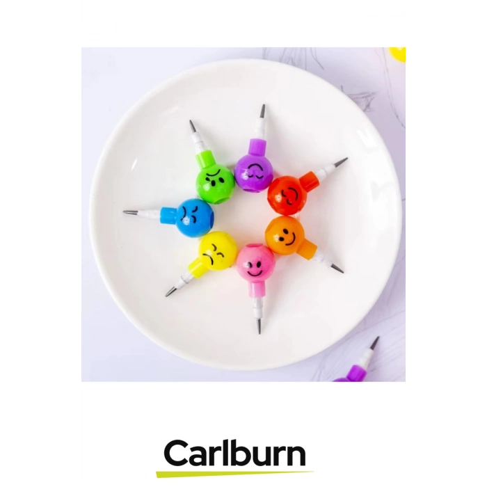 Özel Tasarım İlkokul Okul Öğrenci Eğlenceli Renkli Hafif Emojili Yumurtlayan Mini Kalem Seti 4lü