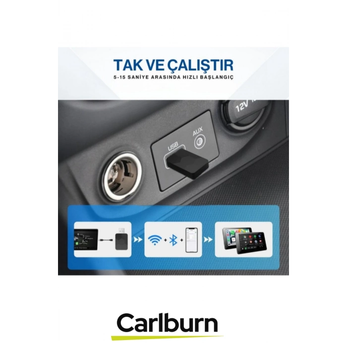 Premium Bluetooth 5.4 Tak Çalıştır Hızlı Wifi 6 Teknolojisi MPIA CP-2 Android Car Play Auto Adaptör