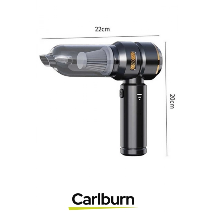 Premium 18000 PA Çekim Emiş Gücü 180W Led Göstergeli 0.5L Hacimli Şarjlı 10200 mAh Araç Süpürgesi