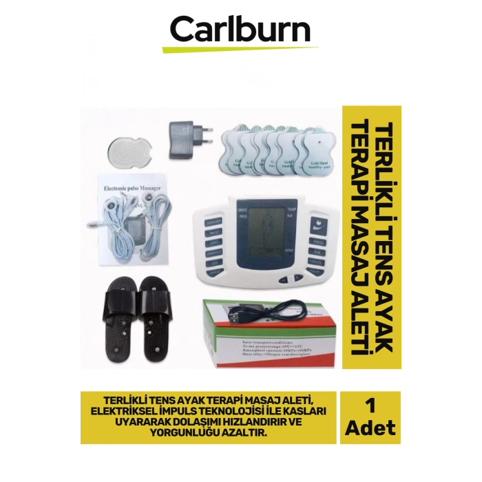 Premium Elektriksel İmpuls Kas Rahatlatıcı Sinir Nokta Terlikli Tens Ayak Terapi Masaj Aleti